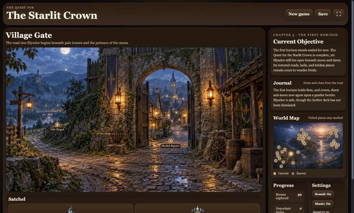 Screenshot of The Quest for the Starlit Crown
